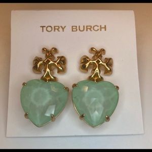 Tory Burch Roxanne Heart Earrings Mint